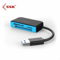 SSK/飚王SCRM330高速USB3.0读卡器多合一功能CF SD相机卡TF手机卡