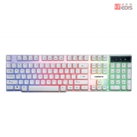 凯迪威VR6白色键盘 机械手感悬浮键帽三色背光发光电脑彩虹游戏键盘