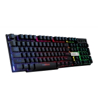 凯迪威VR6黑色键盘 字符发光 机械手感悬浮键帽三色背光发光电脑彩虹游戏键盘