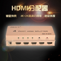 晶华HDMI分屏器 H104 2K*4K 1进4出高清分屏器1分4 视频切换器分频器一个主机四个显示器
