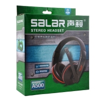 Salar/声籁 A500头戴式电脑 pc耳麦带麦克风重低音 音乐游戏耳机