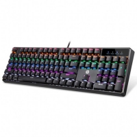 HP/惠普GK320 惠普机械手感键盘黑轴104键游戏本炫彩机械键盘（黑）