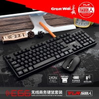 长城 E66 PRO 黑色 无线键盘鼠标套装 2.4G电视电脑笔记本一体机DIY商务通用