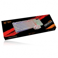 蝎族GK190白色背光悬浮式机械手感键盘鼠标/套件