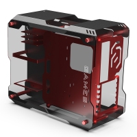 炽果ZC-01M PLUS 黑红色 ATX全铝钢化玻璃DIY台式机订制水冷游戏个...