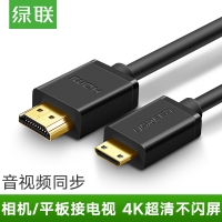 绿联HD108 Mini HDMI转hdmi线2米单反联机拍摄线迷你公小头高清1...
