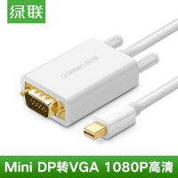 绿联10410 Mini DP转VGA转接线高清雷电转换器 适微软苹果