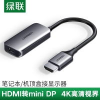 绿联CM239 HDMI转mini dp转换器4K高清迷你dp母DisplayPort转接线