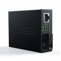 绿联80168光纤收发器（百兆）单模单仟芯转网线接口20km百兆以太网SC接口