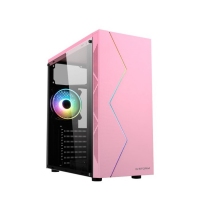 游戏风暴雷霆T9 粉色 游戏全侧透机箱RGB炫彩发光电脑机箱