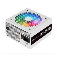 海盗船CX750F RGB灯效 白色台式机电脑电源铜牌全模组智能温控静音