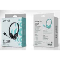 SENICC/声丽 ST418电脑耳麦 双插孔台式电脑笔记本耳机带音量控制