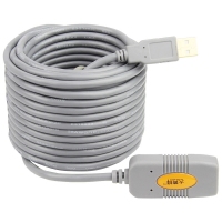 大黄蜂USB延长线15米 自带信号放大芯片 镀锡无氧铜线芯高速2.0