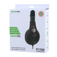 Salar/声籁 A566E手机平板电脑头戴式耳机弹簧线带麦降噪耳麦（黑色/粉色）