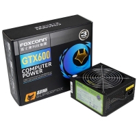 富士康超狐GTX600台式机温控主机额定500W宽幅静音节能电脑游戏机箱双8P电源