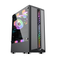 玩嘉 尊耀黑 电脑机箱台式玻璃全侧透RGB游戏水冷ATX大板机箱