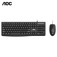 AOC 【KM151】有线商务办公键盘鼠标套装 防水笔记本台式机通用键鼠