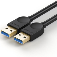 山泽(SAMZHE)SDY-03A高速USB3.0公对公AM/AM移动硬盘盒数据线黑色1.5米