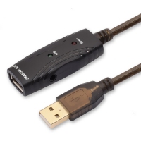 山泽(SAMZHE)FD-25U工程级USB2.0AM-AF延长线/数据线/延长器USB信号放大器内置超强芯片公对母连接线带DC供电接口25米