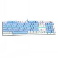 长城 GT-800 机械键盘 蓝白双拼色　金属旋钮