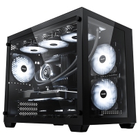 半岛铁盒白泽（黑色）360水冷机箱海景房台式机电脑主机箱