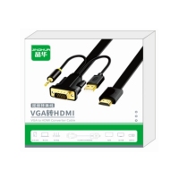 晶华V-H2 2米 VGA转HDMI线直连线(USB供电+音频输出