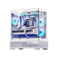 爱国者 F60 白色 海景房ATX无A柱全景360水冷机箱