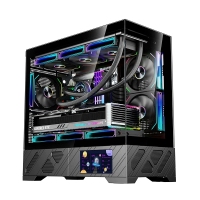 玩嘉 黑色 千禧MATX副屏版5.5吋LCD屏  游戏电脑水冷台式机箱