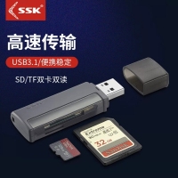 SSK飚王SCRM400 USB3.1SD卡TF卡读卡器